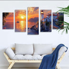 5 Pack Diamond Painting Kits Sunset Lake Large Diamond Painting Kits for Adults, Crystal Rhinestone Gems Arts and Crafts, DIY Full Drill Embroidery Paintings, Home Wall Decor 300x180cm/120x78in q-9438