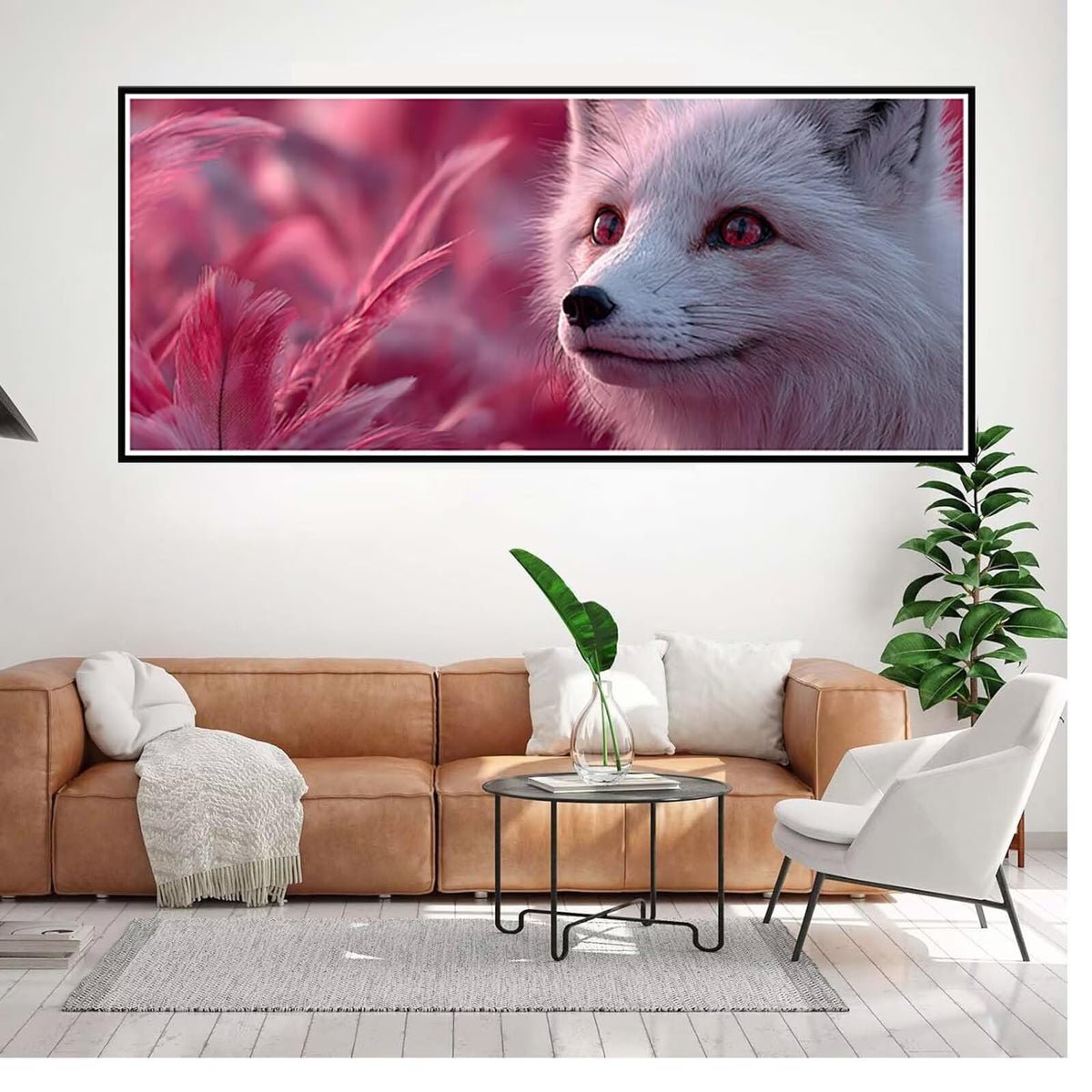 Animal Diamond Painting Kit, Fox Diamond Art Kits for Adults Beginner 5D DIY Full Drill Round Rhinestone Gem Art Crafts for Adults with Complete Tools for Home Decor, Gifts 50x120 in -yym26039G