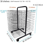 Art Drying Rack with Wheels for Classroom Painting Crafts