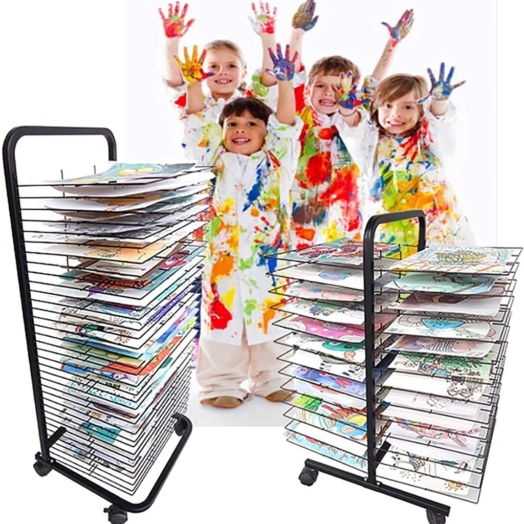 Art Drying Rack Painting Craft Artwork Canvas Storage, Foldable Easel with Pulleys to Save Space, Keep Your Paintings in The Best Condition 25/30/35Tier Drawing Board Sta-30Tier