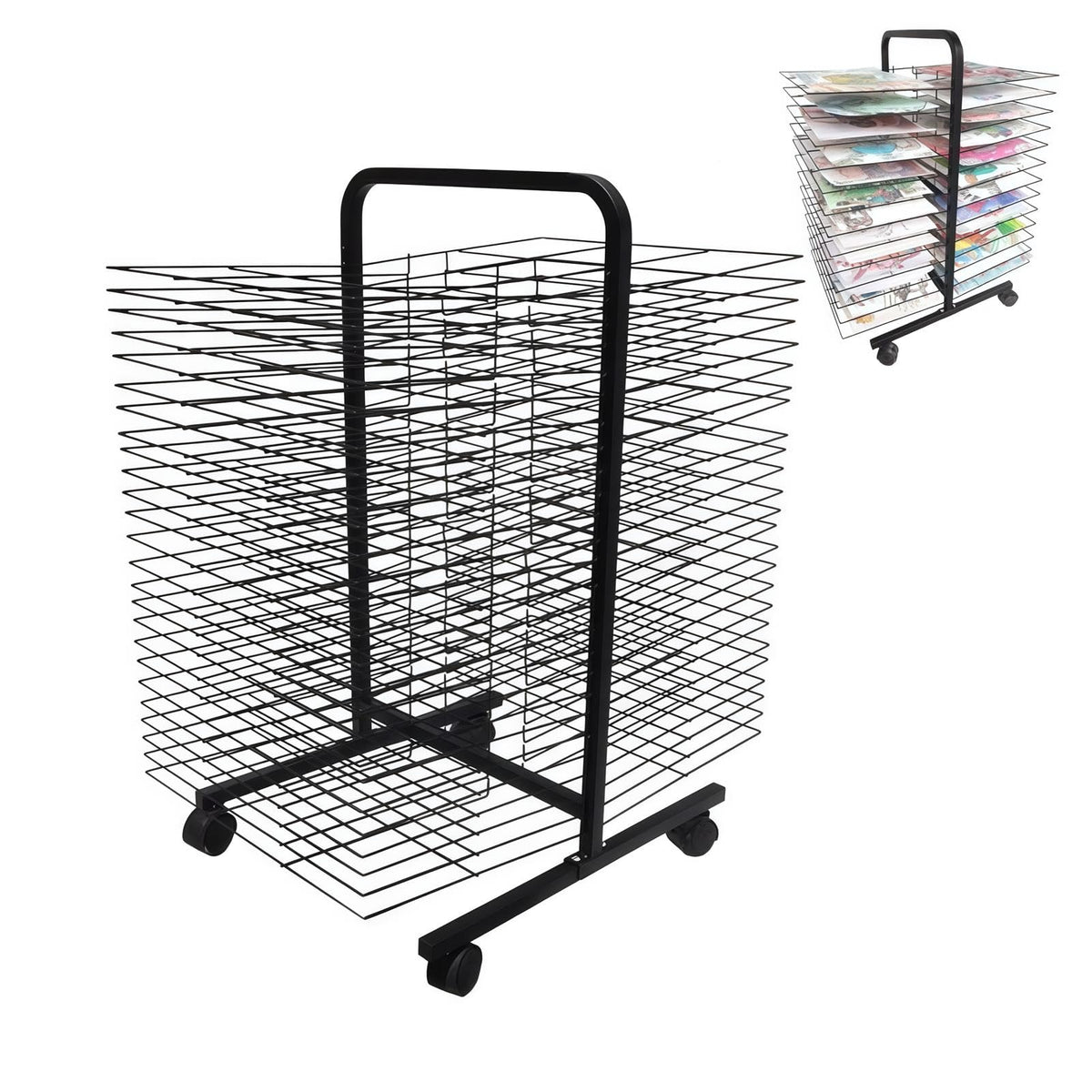 Art Drying Rack with Removable Shelves & Casters - Portable Storage Solution for Classrooms, Art Studios, Schools - Perfect for Artists & Craft Projects (38 Floors)