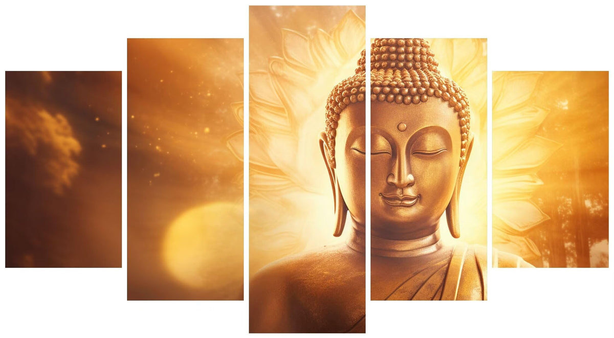 5 Panel Diamond Painting Kits 5D DIY Zen Stone Statue Diamond Art Kits for Adults, Full Drill Round Diamond Dots Crystal Rhinestone Gems Arts and Crafts for Home Wall Decor Gifts 120x78in E-641
