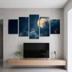 5 Pack Diamond Painting Kits Moon Cloud Large Diamond Painting Kits for Adults, Crystal Rhinestone Gems Arts and Crafts, DIY Full Drill Embroidery Paintings, Home Wall Decor 300x180cm/120x78in q-10780