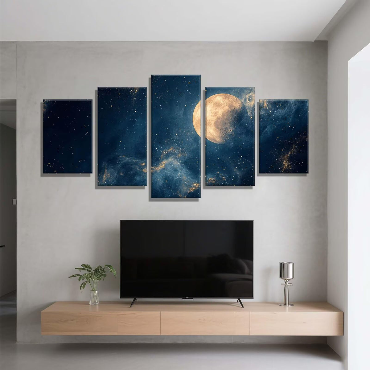 5 Pack Diamond Painting Kits Moon Cloud Large Diamond Painting Kits for Adults, Crystal Rhinestone Gems Arts and Crafts, DIY Full Drill Embroidery Paintings, Home Wall Decor 300x180cm/120x78in q-10780