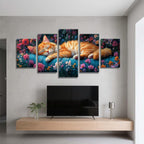 5 Pack Diamond Painting Kits Flower Cat Large Diamond Painting Kits for Adults, Crystal Rhinestone Gems Arts and Crafts, DIY Full Drill Embroidery Paintings, Home Wall Decor 300x180cm/120x78in q-9581