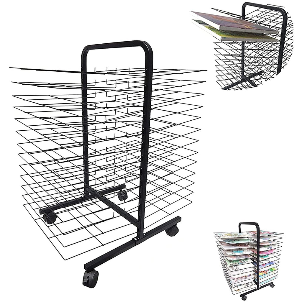 Art Drying Rack with Wheels for Classroom Painting Crafts