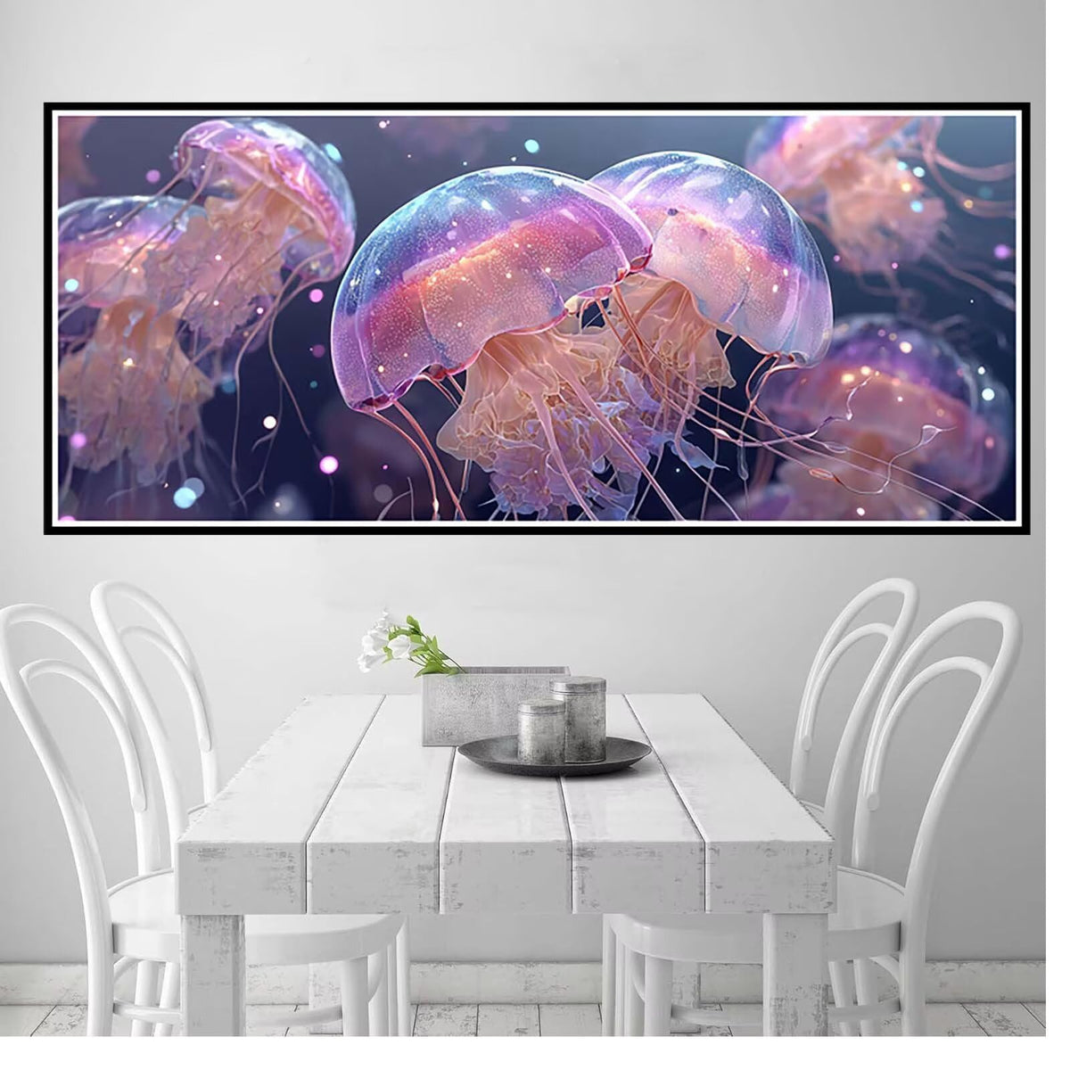Animal Diamond Painting Kit, Jellyfish Diamond Art Kits for Adults Beginner 5D DIY Full Drill Round Rhinestone Gem Art Crafts for Adults with Complete Tools for Home Decor, Gifts 50x120inch -yym2603G6