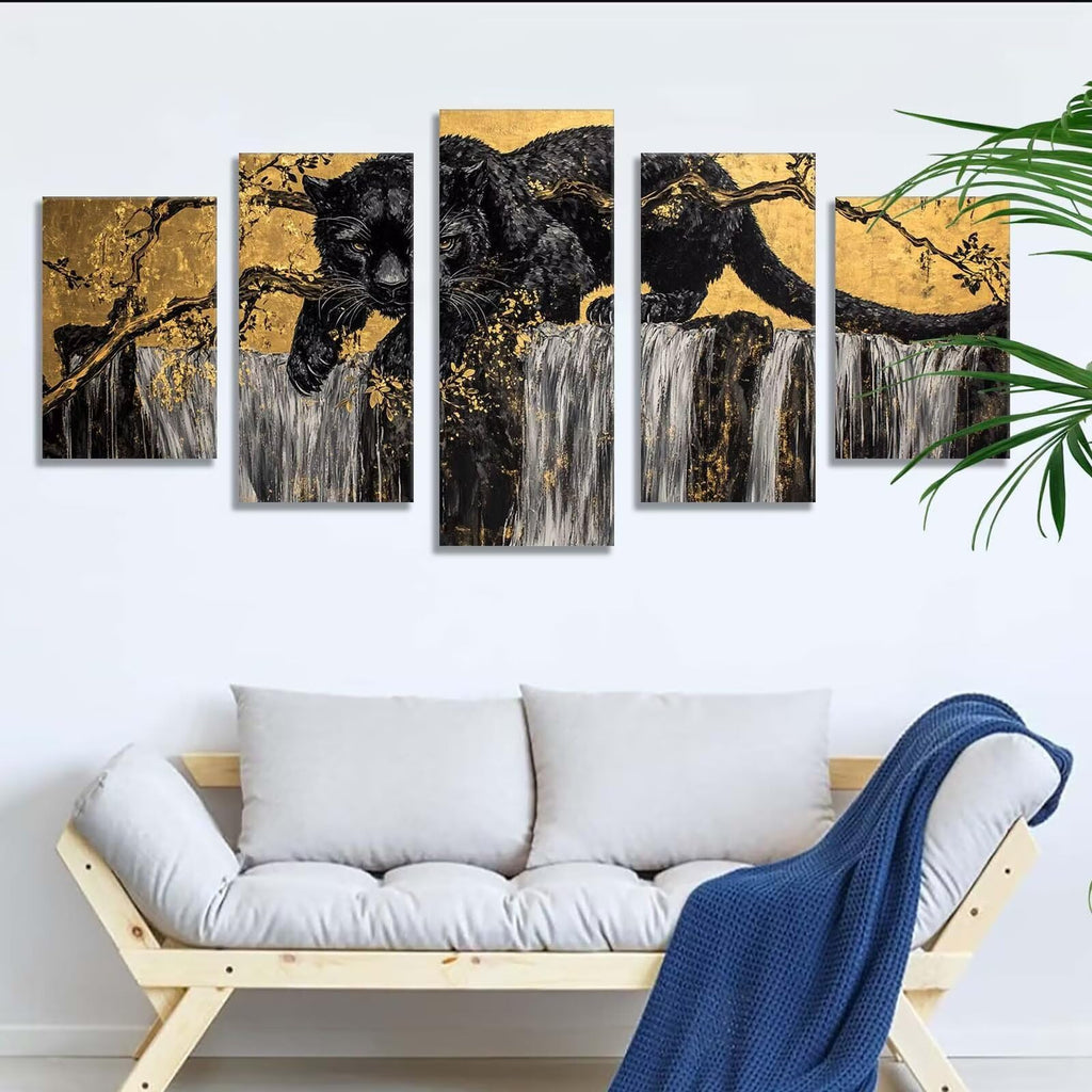 5 Pack Diamond Painting Kits Fall Cat Large Diamond Painting Kits for Adults, Crystal Rhinestone Gems Arts and Crafts, DIY Full Drill Embroidery Paintings, Home Wall Decor 300x180cm/120x78in q-10153