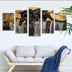 5 Pack Diamond Painting Kits Fall Cat Large Diamond Painting Kits for Adults, Crystal Rhinestone Gems Arts and Crafts, DIY Full Drill Embroidery Paintings, Home Wall Decor 300x180cm/120x78in q-10153