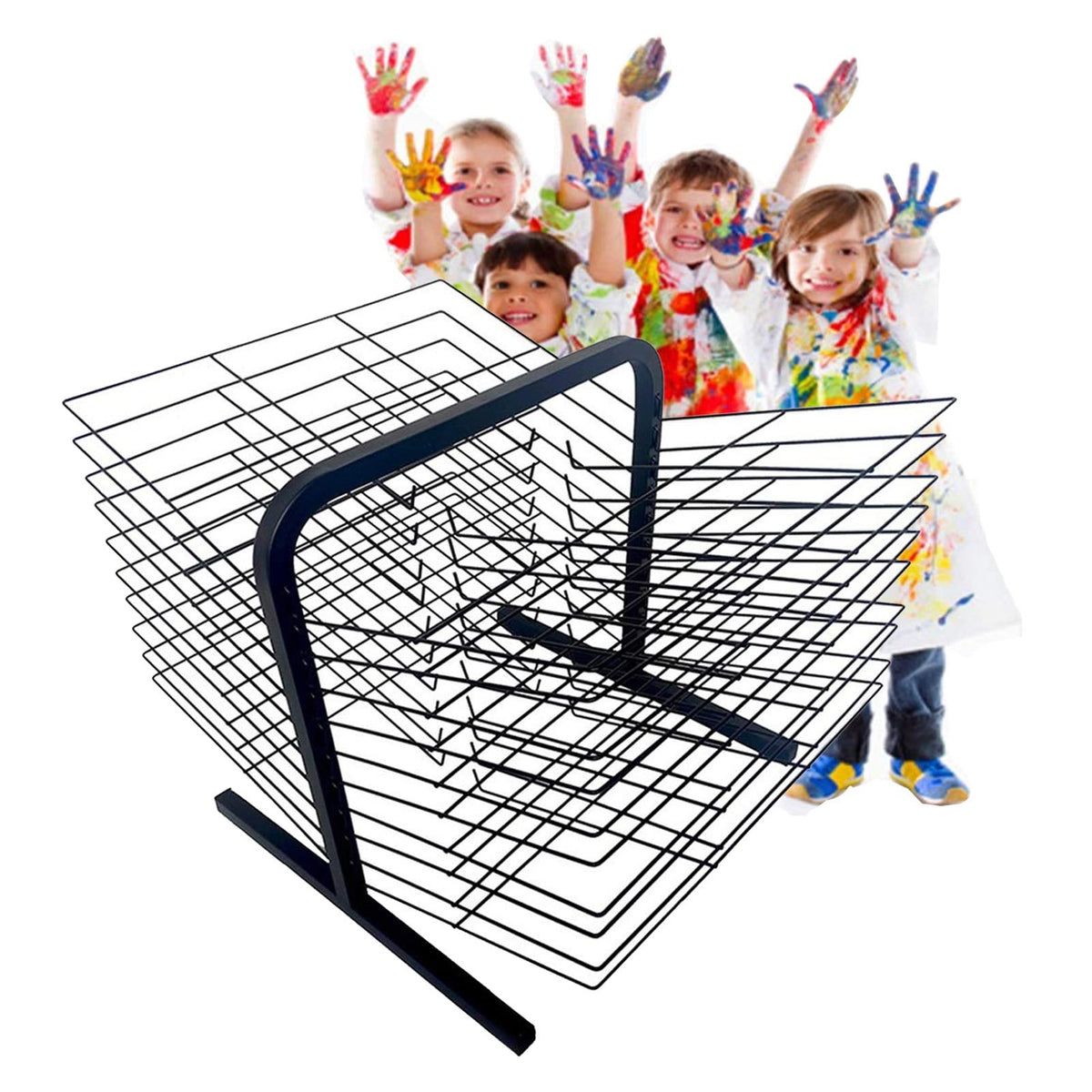 20-Tier Art Drying Rack - Space-Saving Studio Shelves Ideal for Artists and Crafts Efficient 20-Floor Design for Maximum Drying Capacity