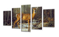 5 Pack Diamond Painting Kits Forest Deer Large Diamond Painting Kits for Adults, Crystal Rhinestone Gems Arts and Crafts, DIY Full Drill Embroidery Paintings, Home Wall Decor 300x180cm/120x78in q-9108