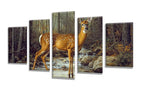 5 Pack Diamond Painting Kits Forest Deer Large Diamond Painting Kits for Adults, Crystal Rhinestone Gems Arts and Crafts, DIY Full Drill Embroidery Paintings, Home Wall Decor 300x180cm/120x78in q-9108
