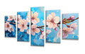 5 Pack Diamond Painting Kits Plant Plum Bossom Large Diamond Painting Kits for Adults, Crystal Gems Arts and Crafts, DIY Full Drill Embroidery Paintings for Home Wall Decor 300x180cm/120x78in q-9042