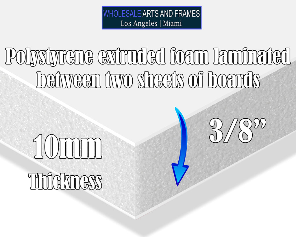 3/8" White Foam Core Boards 9x12-250 Pack. Many Sizes Available. Acid Free Craft Poster Board for Signs, Buffered Presentations, School, Office and Art Projects