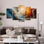 5 Panel Diamond Painting Kits 5D DIY Abstract Architecture Diamond Art Kits for Adults, Full Drill Round Diamond Dots Crystal Rhinestone Gems Arts and Crafts for Home Wall Decor Gifts 120x78in E-1019