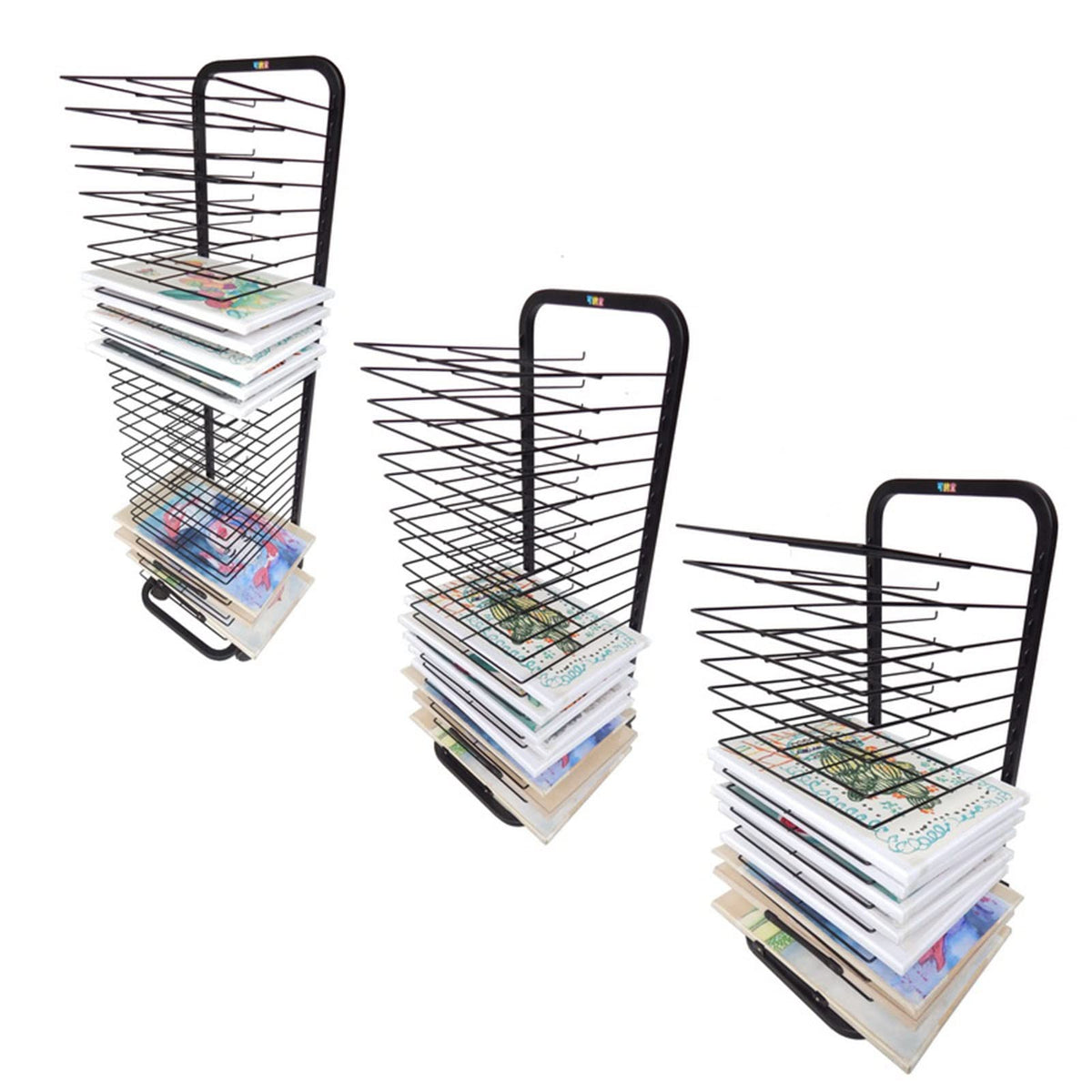 Art Drying Rack - 20-Layer Stackable Metal Art Rack for Studios & Classrooms Mobile Flexible Shelves for Painting Crafts & Canvas Artwork Storage Display,20 Layers