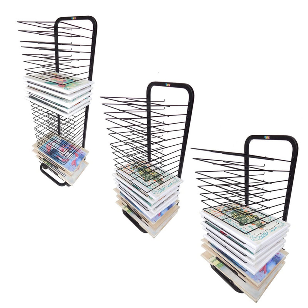 Art Drying Rack - 30-Layer Stackable Metal Wire Rack for Painting & Crafts Mobile Art Display Storage for Classrooms & Studios Flexible Shelf for Artwork,20 Layers
