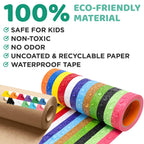12 Rolls of Colored Kraft Paper and 12 Rolls of Colored Masking Tape
