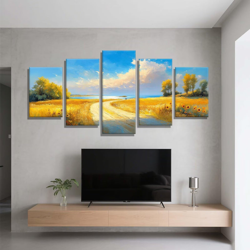 5 Pack Diamond Painting Kits Path Landscape Large Diamond Painting Kits for Adults, Crystal Gems Arts and Crafts, DIY Full Drill Embroidery Paintings for Home Wall Decor 300x180cm/120x78in q-10659