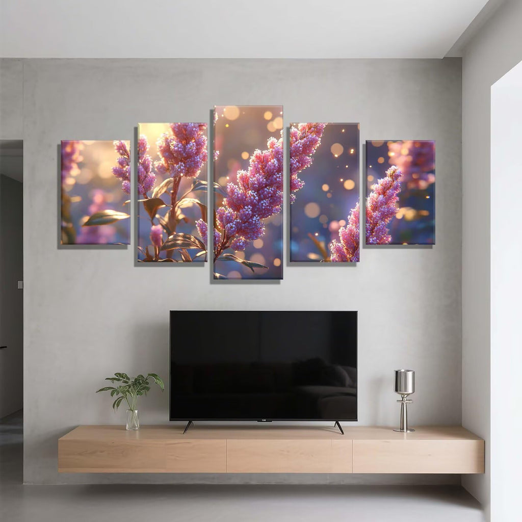5 Pack Diamond Painting Kits Sunset Flower Large Diamond Painting Kits for Adults, Crystal Gems Arts and Crafts, DIY Full Drill Embroidery Paintings for Home Wall Decor 300x180cm/120x78in q-9889