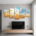 5 Pack Diamond Painting Kits Sky Wheat Field Large Diamond Painting Kits for Adults, Crystal Gems Arts and Crafts, DIY Full Drill Embroidery Paintings for Home Wall Decor 300x180cm/120x78in q-10406