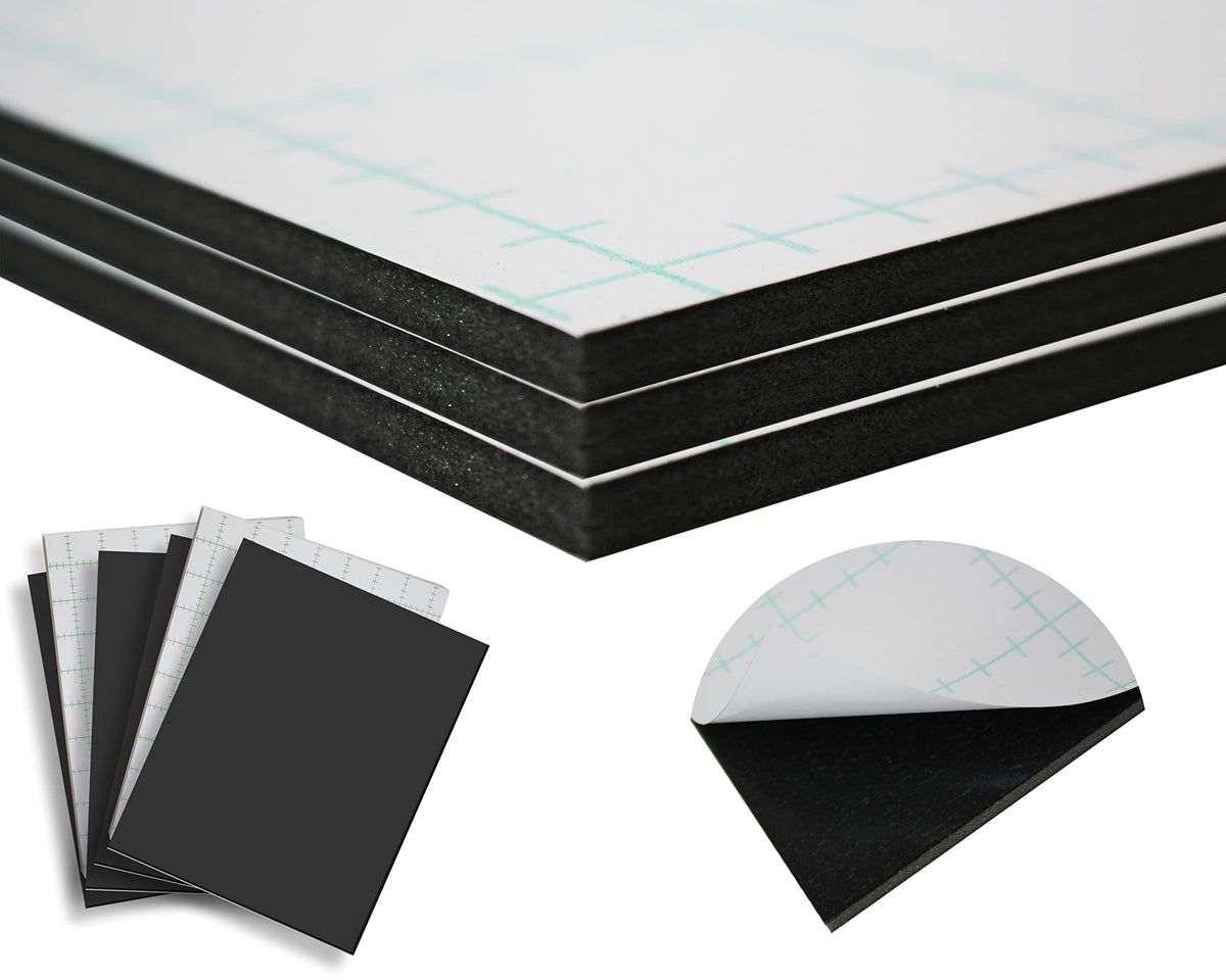 3/16" Black 1 Side Self Adhesive Foam Core Boards 8.5x11-250 Pack. Many Sizes Available. Acid Free Craft Poster Board for Signs, Buffered Presentations, School, Office and Art Projects