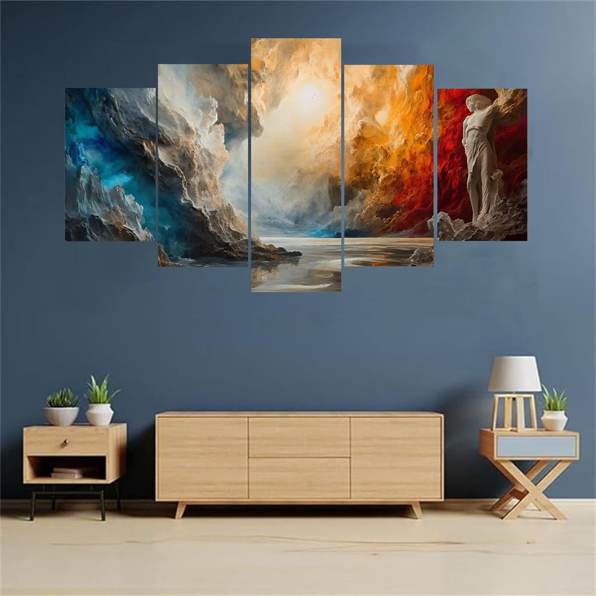 5 Panel Diamond Painting Kits 5D DIY Abstract Architecture Diamond Art Kits for Adults, Full Drill Round Diamond Dots Crystal Rhinestone Gems Arts and Crafts for Home Wall Decor Gifts 120x78in E-1019