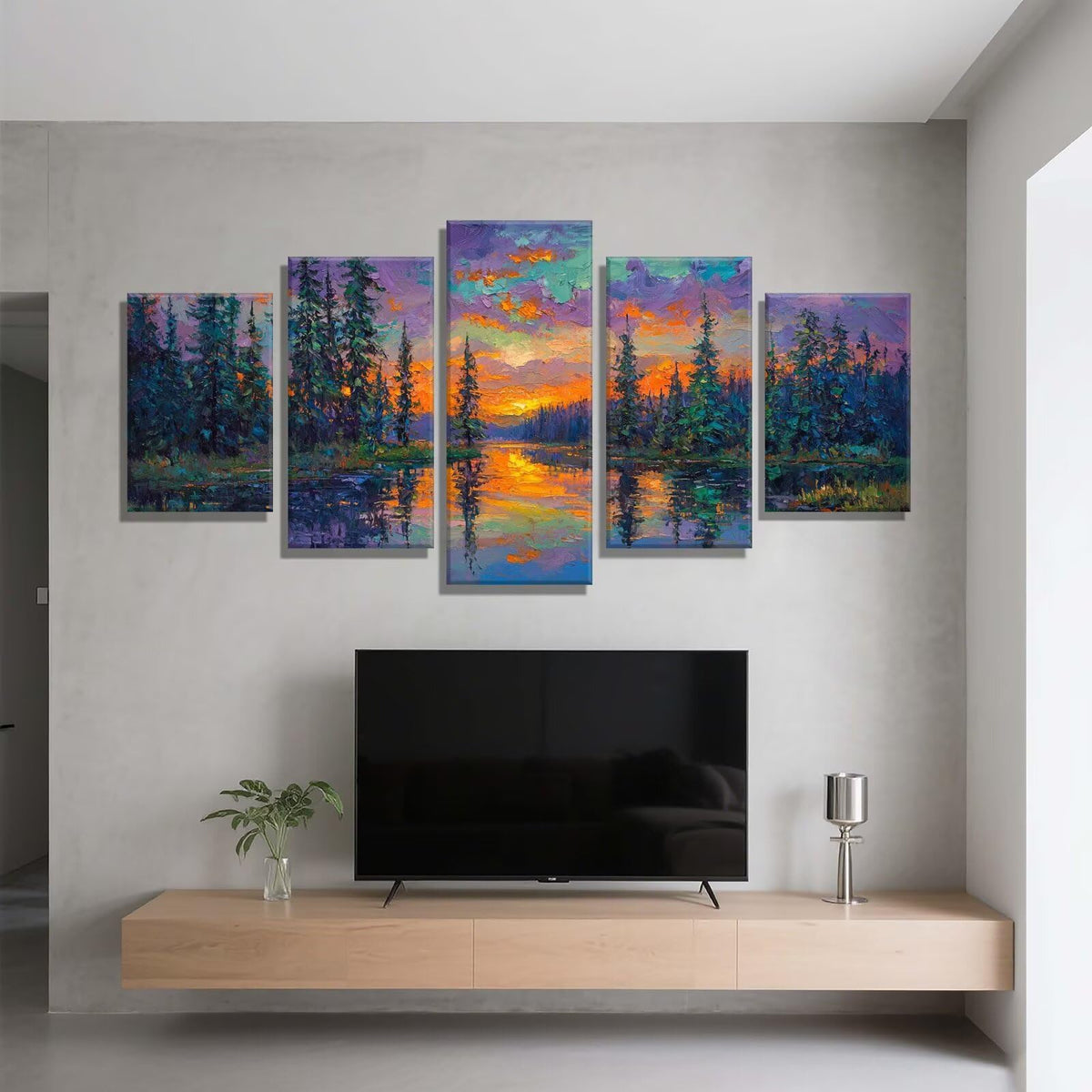 5 Pack Diamond Painting Kits Forest Landscape Large Diamond Painting Kits for Adults, Crystal Gems Arts and Crafts, DIY Full Drill Embroidery Paintings for Home Wall Decor 300x180cm/120x78in q-8162