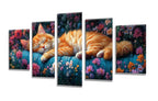 5 Pack Diamond Painting Kits Flower Cat Large Diamond Painting Kits for Adults, Crystal Rhinestone Gems Arts and Crafts, DIY Full Drill Embroidery Paintings, Home Wall Decor 300x180cm/120x78in q-9581