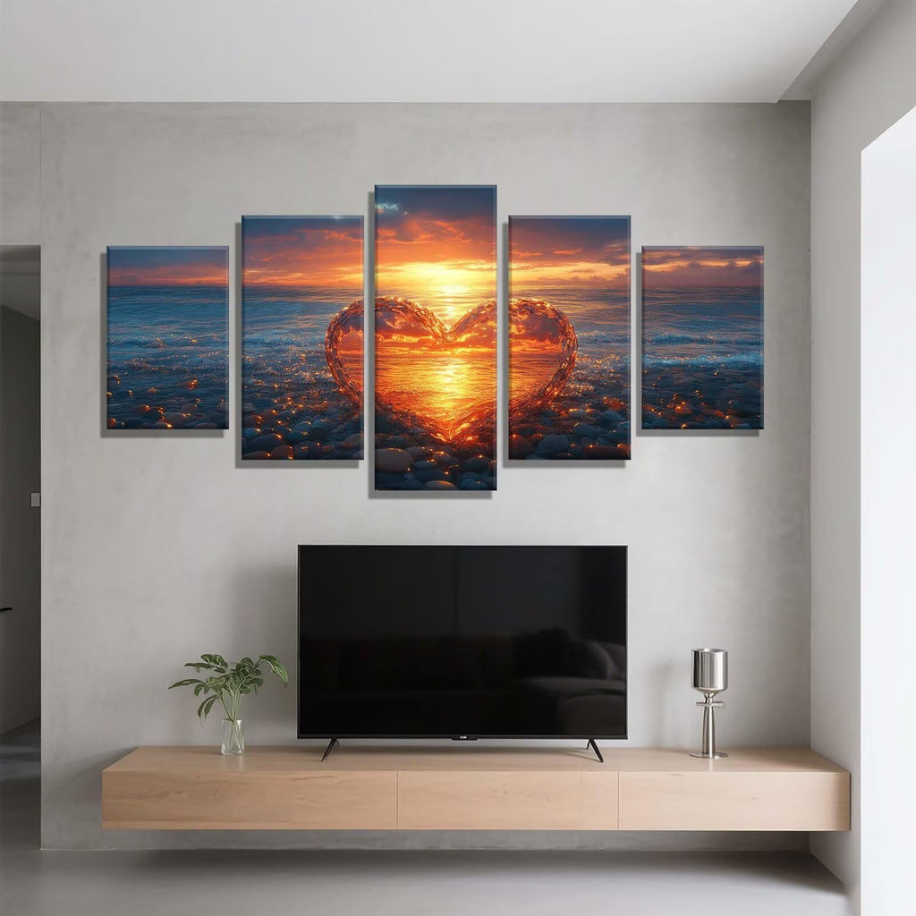 5 Pack Diamond Painting Kits Love Sunset Large Diamond Painting Kits for Adults, Crystal Rhinestone Gems Arts and Crafts, DIY Full Drill Embroidery Paintings, Home Wall Decor 300x180cm/120x78in q-9658