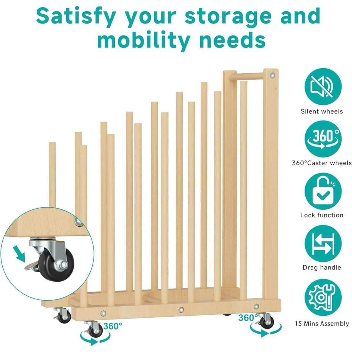 Art Rack - Durable Wooden Arts Drying Rack Display for Artwork Posters & Crafts | Versatile Art Stand for Classroom Studio Home & Preschool Use