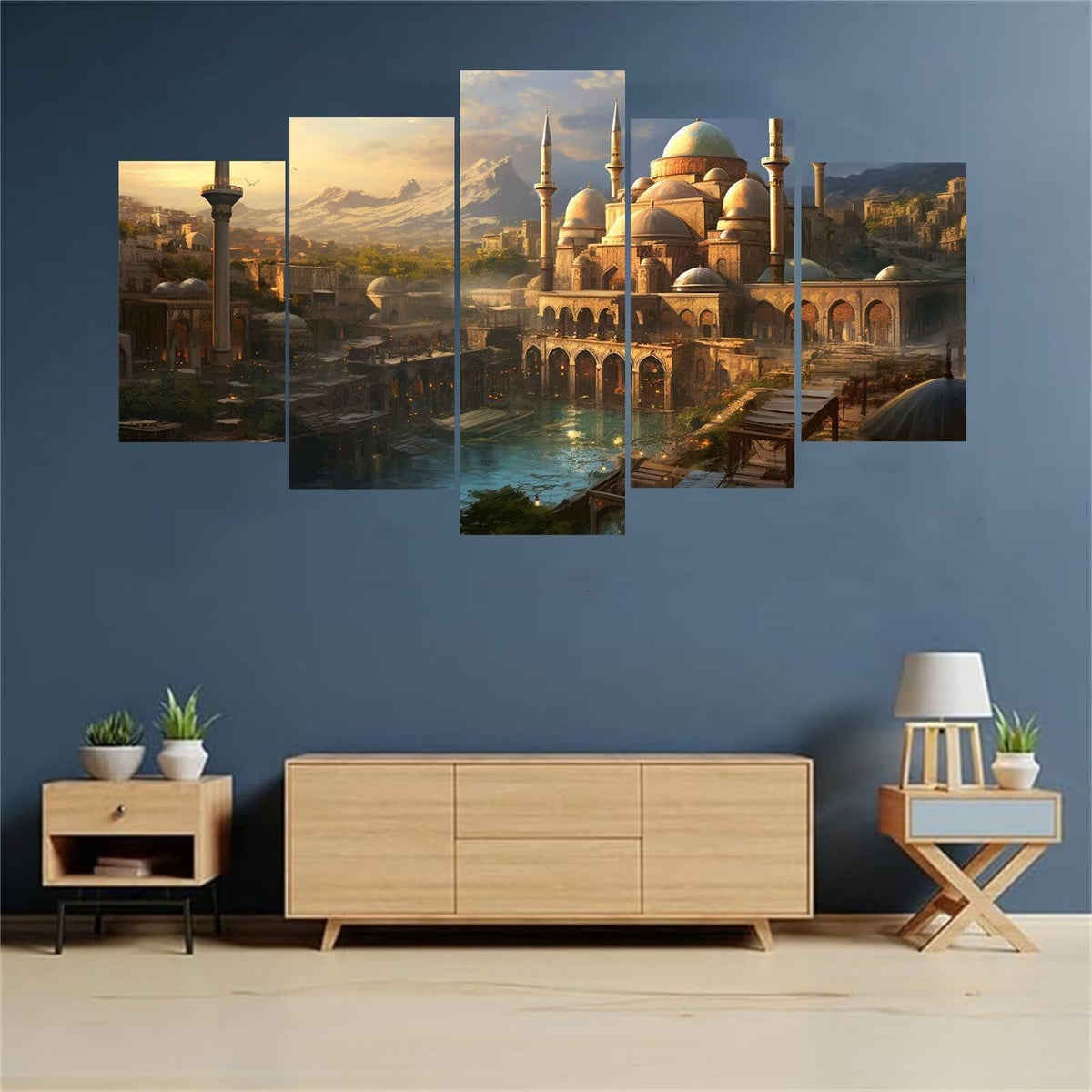 5 Panel Diamond Painting Kits 5D DIY Castle View Diamond Art Kits for Adults, Full Drill Round Diamond Dots Crystal Rhinestone Gems Arts and Crafts for Home Wall Decor Gifts 120x78in E-683