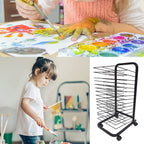 Art Drying Rack for Classroom - Metal Wire Display Rack 30-Layer 4 Sizes Art Cart with Wheels for Studios & Home Use Perfect for Art Projects & Crafts,25