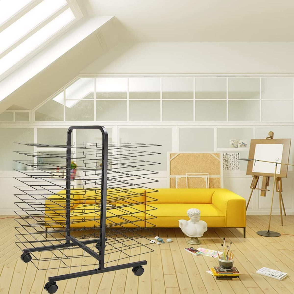 Art Drying Rack - Artwork Storage Display Rack, Flexible Mobile Art Drying Rack, Stackable Metal Stainless Steel Art Rack, Art Organizer for Kids, Painting Craft Artwork Storage