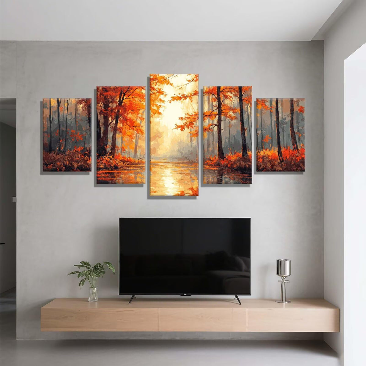 5 Pack Diamond Painting Kits Forest Sunset Large Diamond Painting Kits for Adults, Crystal Gems Arts and Crafts, DIY Full Drill Embroidery Paintings for Home Wall Decor 300x180cm/120x78in q-10769