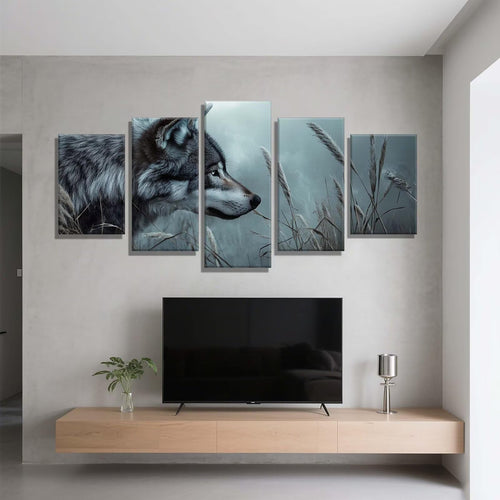 5 Pack Diamond Painting Kits Animal Wolf Large Diamond Painting Kits for Adults, Crystal Rhinestone Gems Arts and Crafts, DIY Full Drill Embroidery Paintings, Home Wall Decor 300x180cm/120x78in q-9856