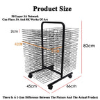 Art Drying Rack on Lockable Wheels - 50 Tier Space-Saving Metal Shelves for Classrooms, Studios & Craft Rooms - Ideal for Artists, Crafters & Creative Spaces!