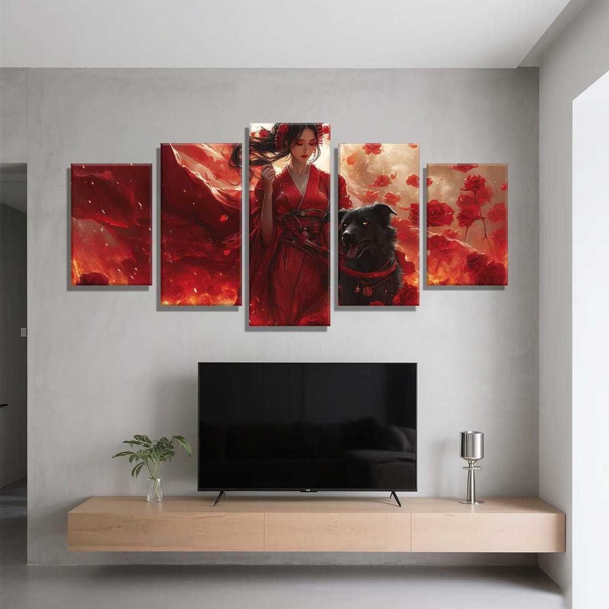 5 Pack Diamond Painting Kits Dog Girl Large Diamond Painting Kits for Adults, Crystal Rhinestone Gems Arts and Crafts, DIY Full Drill Embroidery Paintings, Home Wall Decor 300x180cm/120x78in q-9779