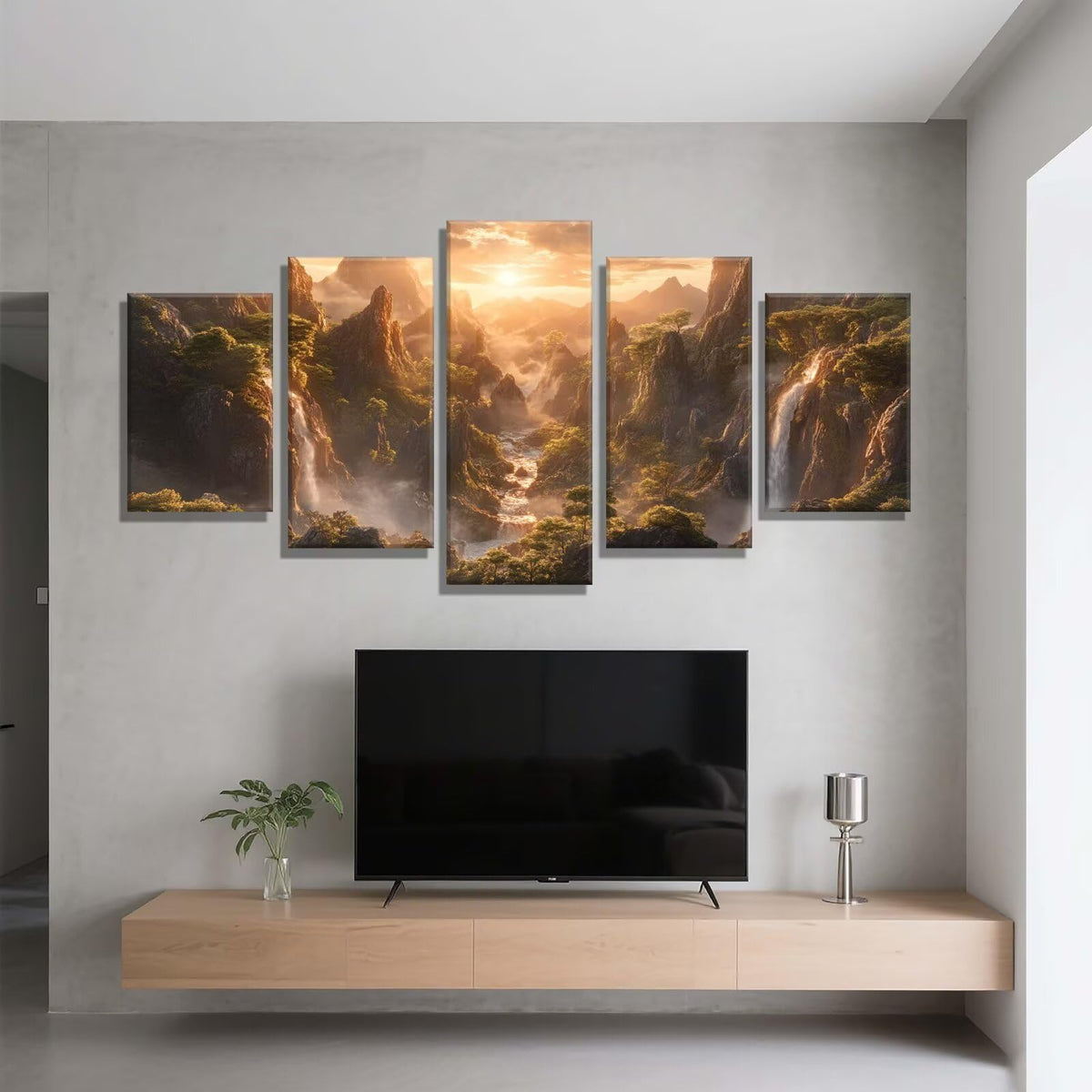 5 Pack Diamond Painting Kits Fall Mountains Large Diamond Painting Kits for Adults, Crystal Gems Arts and Crafts, DIY Full Drill Embroidery Paintings for Home Wall Decor 300x180cm/120x78in q-9416