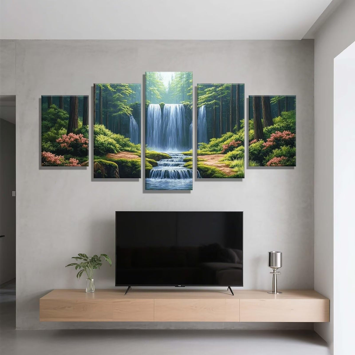 5 Pack Diamond Painting Kits Fall Forest Large Diamond Painting Kits for Adults, Crystal Rhinestone Gems Arts and Crafts, DIY Full Drill Embroidery Paintings, Home Wall Decor 300x180cm/120x78in q-9119