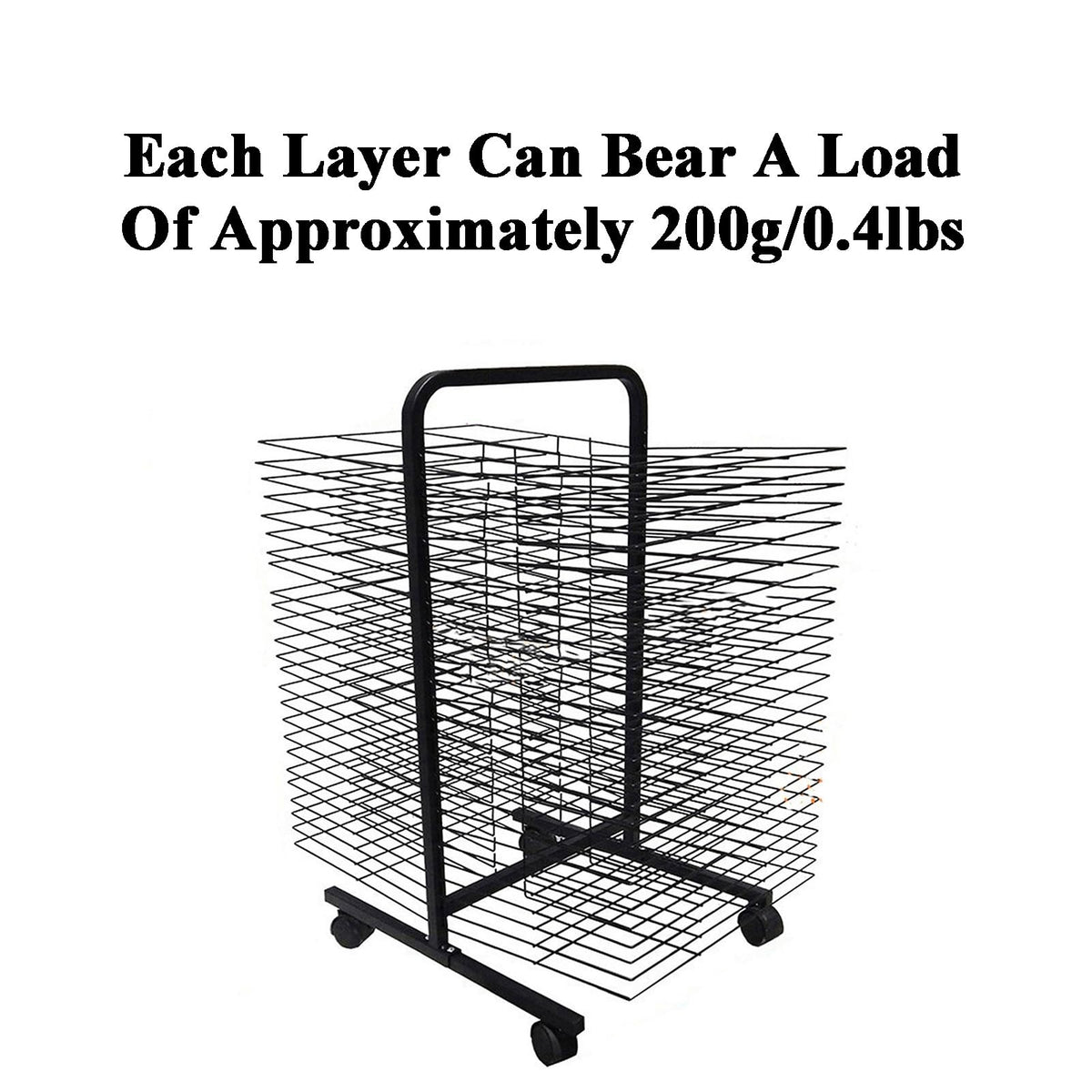 Art Drying Rack on Lockable Wheels - 50 Tier Space-Saving Metal Shelves for Classrooms, Studios & Craft Rooms - Ideal for Artists, Crafters & Creative Spaces!