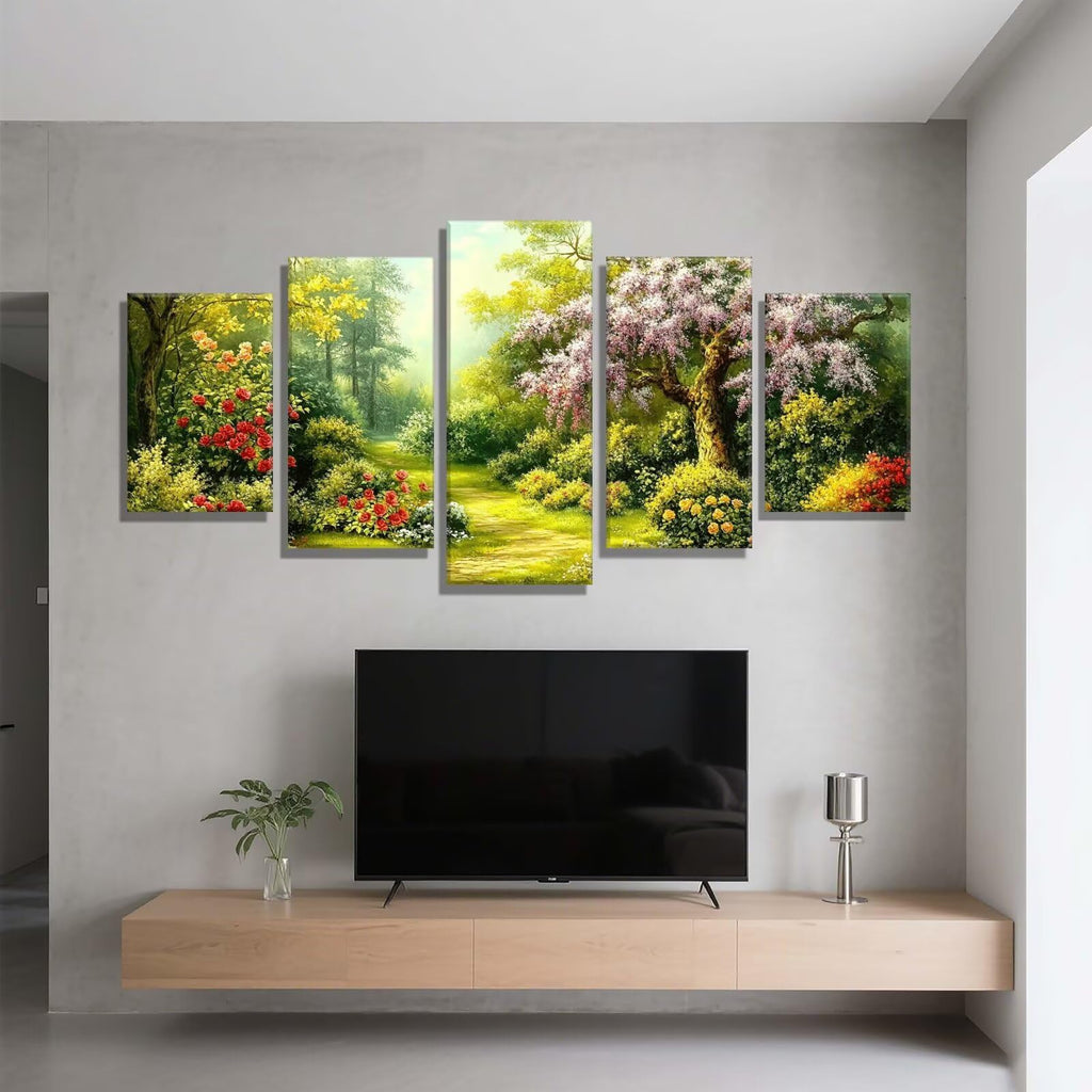 5 Pack Diamond Painting Kits Forest Landscape Large Diamond Painting Kits for Adults, Crystal Gems Arts and Crafts, DIY Full Drill Embroidery Paintings for Home Wall Decor 300x180cm/120x78in q-9405