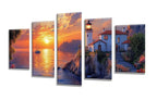5 Pack Diamond Painting Kits Sunset Lake Large Diamond Painting Kits for Adults, Crystal Rhinestone Gems Arts and Crafts, DIY Full Drill Embroidery Paintings, Home Wall Decor 300x180cm/120x78in q-9438