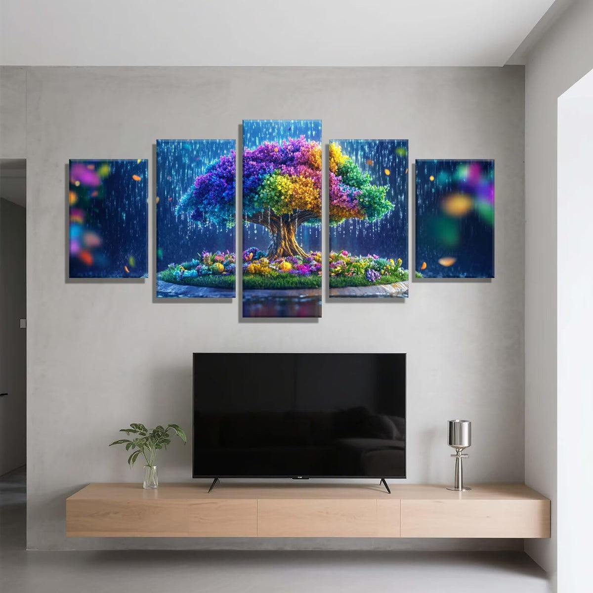 5 Pack Diamond Painting Kits Color Tree Large Diamond Painting Kits for Adults, Crystal Rhinestone Gems Arts and Crafts, DIY Full Drill Embroidery Paintings, Home Wall Decor 300x180cm/120x78in q-10417
