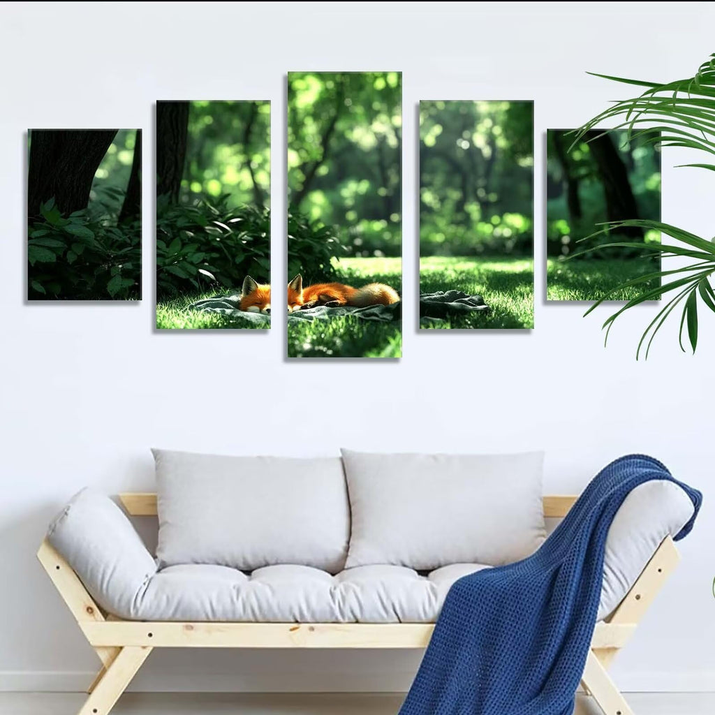 5 Pack Diamond Painting Kits Forest Fox Large Diamond Painting Kits for Adults, Crystal Rhinestone Gems Arts and Crafts, DIY Full Drill Embroidery Paintings, Home Wall Decor 300x180cm/120x78in q-10010