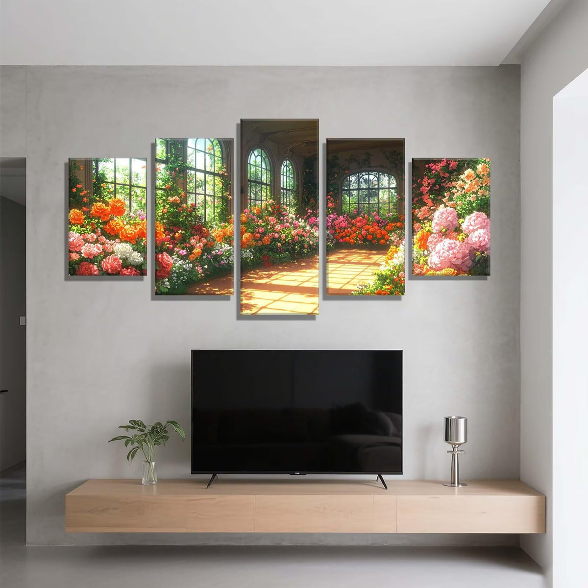 5 Pack Diamond Painting Kits Plant Flower Large Diamond Painting Kits for Adults, Crystal Gems Arts and Crafts, DIY Full Drill Embroidery Paintings for Home Wall Decor 300x180cm/120x78in q-10197