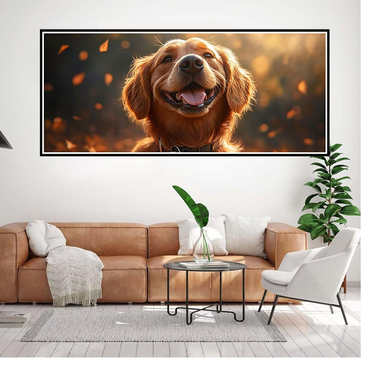 Animal Diamond Painting Kit, Dog Diamond Art Kits for Adults Beginner 5D DIY Full Drill Round Rhinestone Gem Art Crafts for Adults with Complete Tools for Home Decor, Gifts 50X120Inch -yym260345