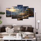 5 Panel Diamond Painting Kits 5D DIY Castle View Diamond Art Kits for Adults, Full Drill Round Diamond Dots Crystal Rhinestone Gems Arts and Crafts for Home Wall Decor Gifts 120x78in E-704