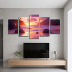 5 Pack Diamond Painting Kits Sunset Beach Large Diamond Painting Kits for Adults, Crystal Rhinestone Gems Arts and Crafts, DIY Full Drill Embroidery Paintings, Home Decor 300x180cm/120x78in q-9449
