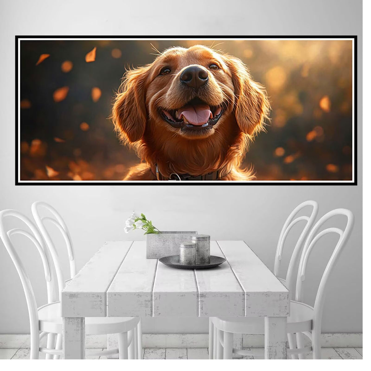 Animal Diamond Painting Kit, Dog Diamond Art Kits for Adults Beginner 5D DIY Full Drill Round Rhinestone Gem Art Crafts for Adults with Complete Tools for Home Decor, Gifts 50X120Inch -yym260345
